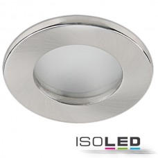 IP54 inbouwspots, ronde, GU5,3, geboren aluminium, glas satijn